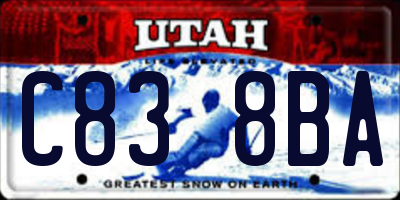 UT license plate C838BA