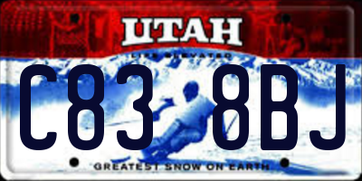 UT license plate C838BJ