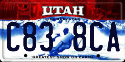 UT license plate C838CA