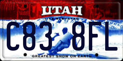 UT license plate C838FL