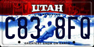 UT license plate C838FQ