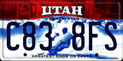 UT license plate C838FS