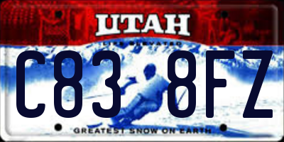 UT license plate C838FZ