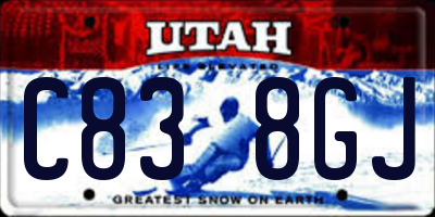 UT license plate C838GJ