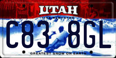 UT license plate C838GL