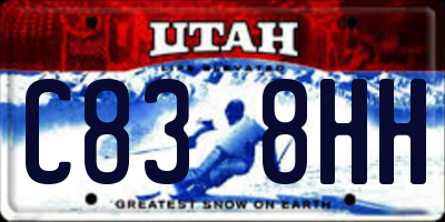 UT license plate C838HH