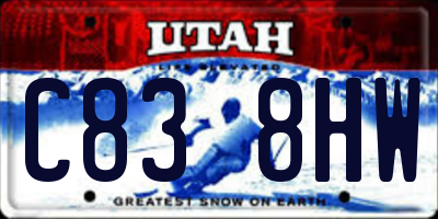 UT license plate C838HW