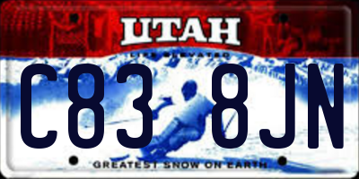 UT license plate C838JN