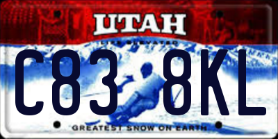 UT license plate C838KL
