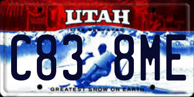 UT license plate C838ME