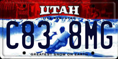 UT license plate C838MG