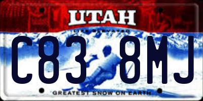 UT license plate C838MJ