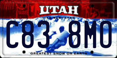 UT license plate C838MO