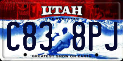 UT license plate C838PJ