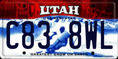 UT license plate C838WL