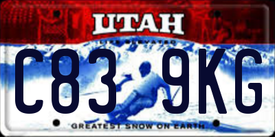 UT license plate C839KG