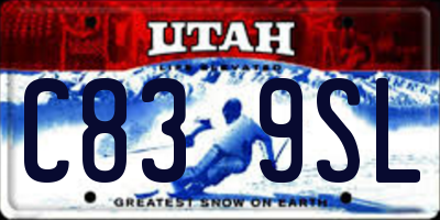 UT license plate C839SL