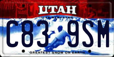 UT license plate C839SM