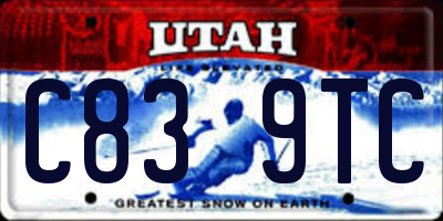 UT license plate C839TC