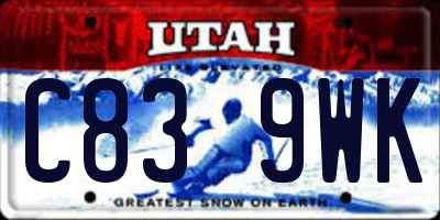 UT license plate C839WK