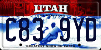 UT license plate C839YD