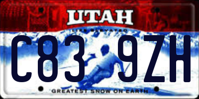 UT license plate C839ZH