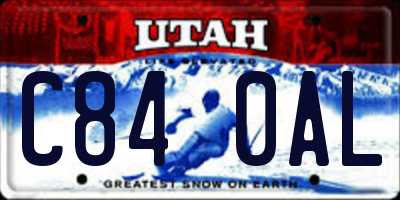 UT license plate C840AL