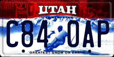 UT license plate C840AP