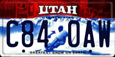 UT license plate C840AW