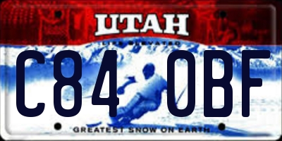 UT license plate C840BF