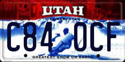 UT license plate C840CF