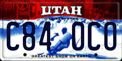 UT license plate C840CO