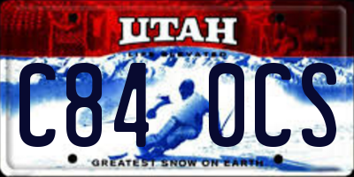 UT license plate C840CS