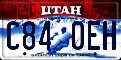 UT license plate C840EH