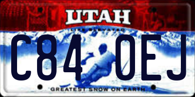 UT license plate C840EJ