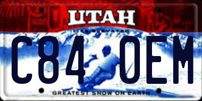UT license plate C840EM