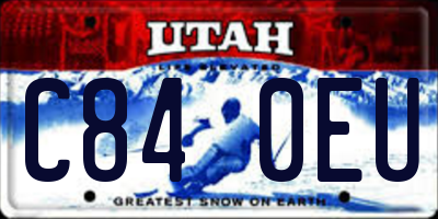 UT license plate C840EU