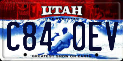 UT license plate C840EV