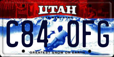 UT license plate C840FG