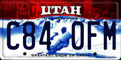 UT license plate C840FM