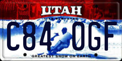 UT license plate C840GF