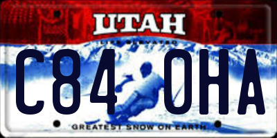 UT license plate C840HA