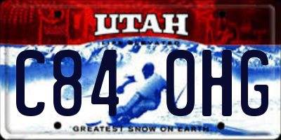 UT license plate C840HG