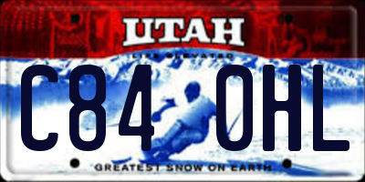 UT license plate C840HL