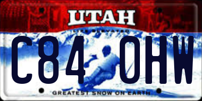 UT license plate C840HW