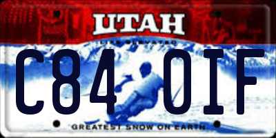 UT license plate C840IF