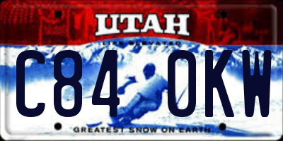 UT license plate C840KW
