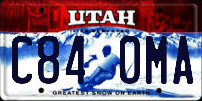 UT license plate C840MA