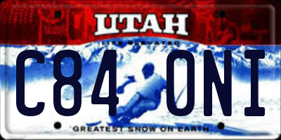 UT license plate C840NI