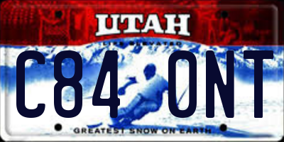 UT license plate C840NT